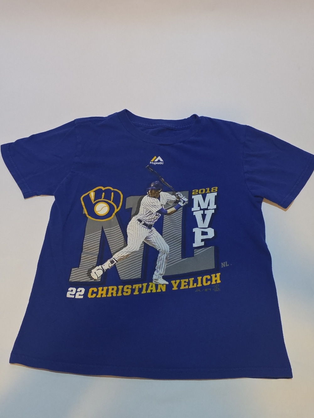 Majestic Kids Royal Blue Christian Yelich 2018 MVP Graphic Tee